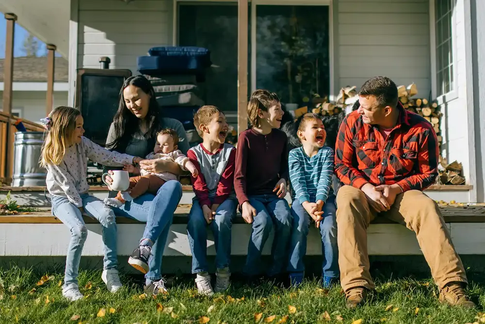 Cute Family at Home in Alaska