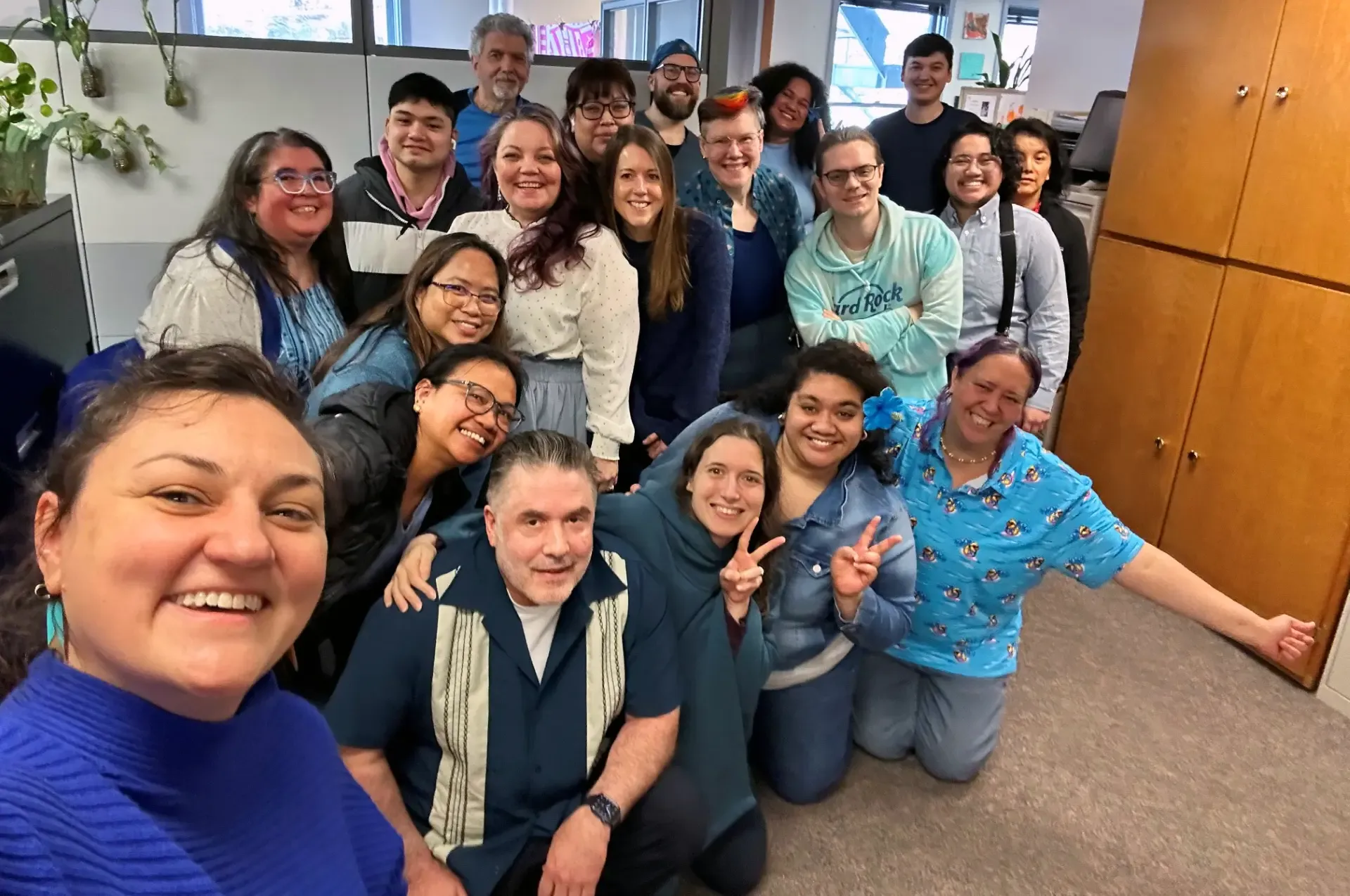 OCS staff posing for Wear Blue Day 2026