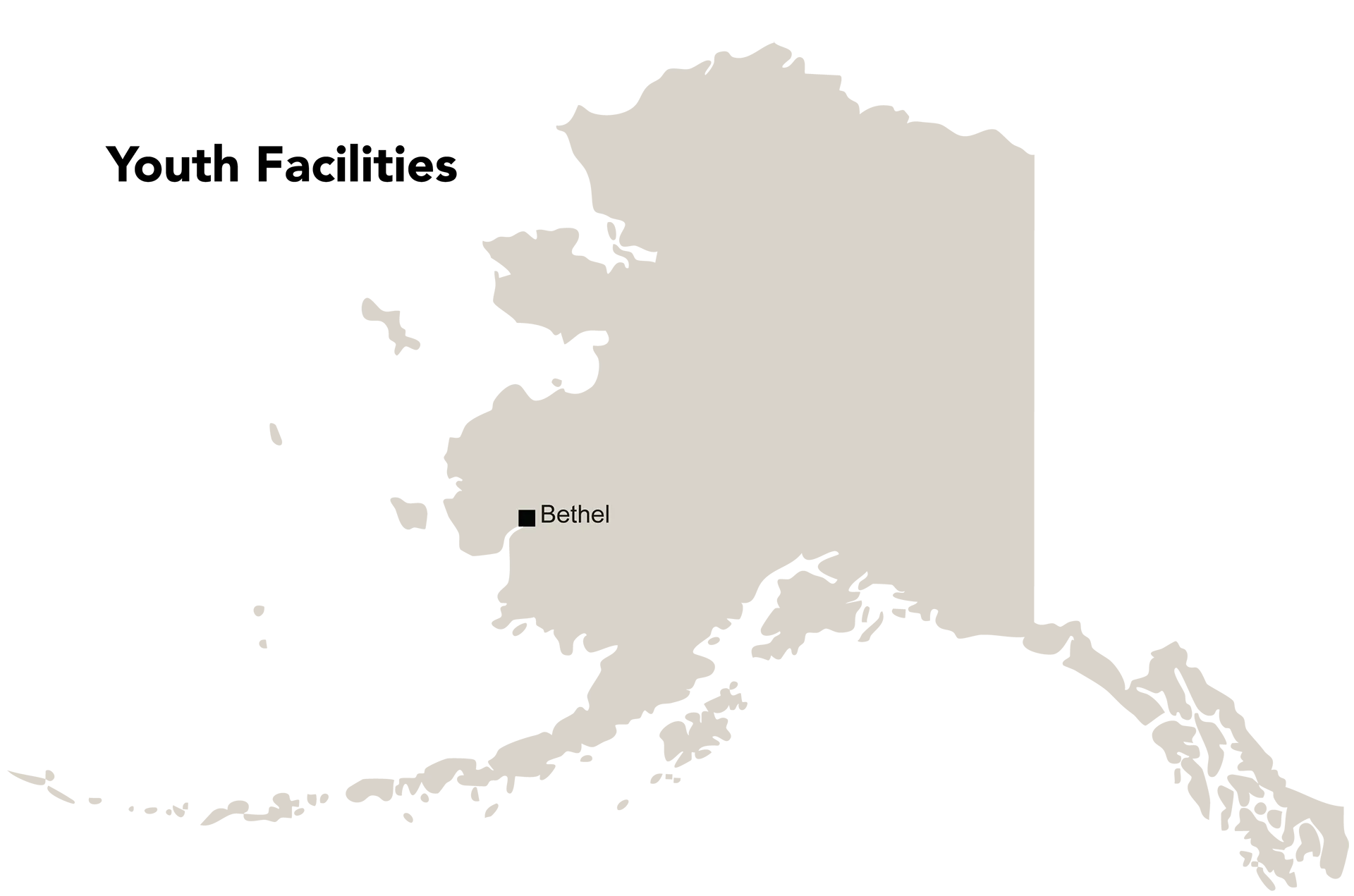 Alaska map with Bethel indicated