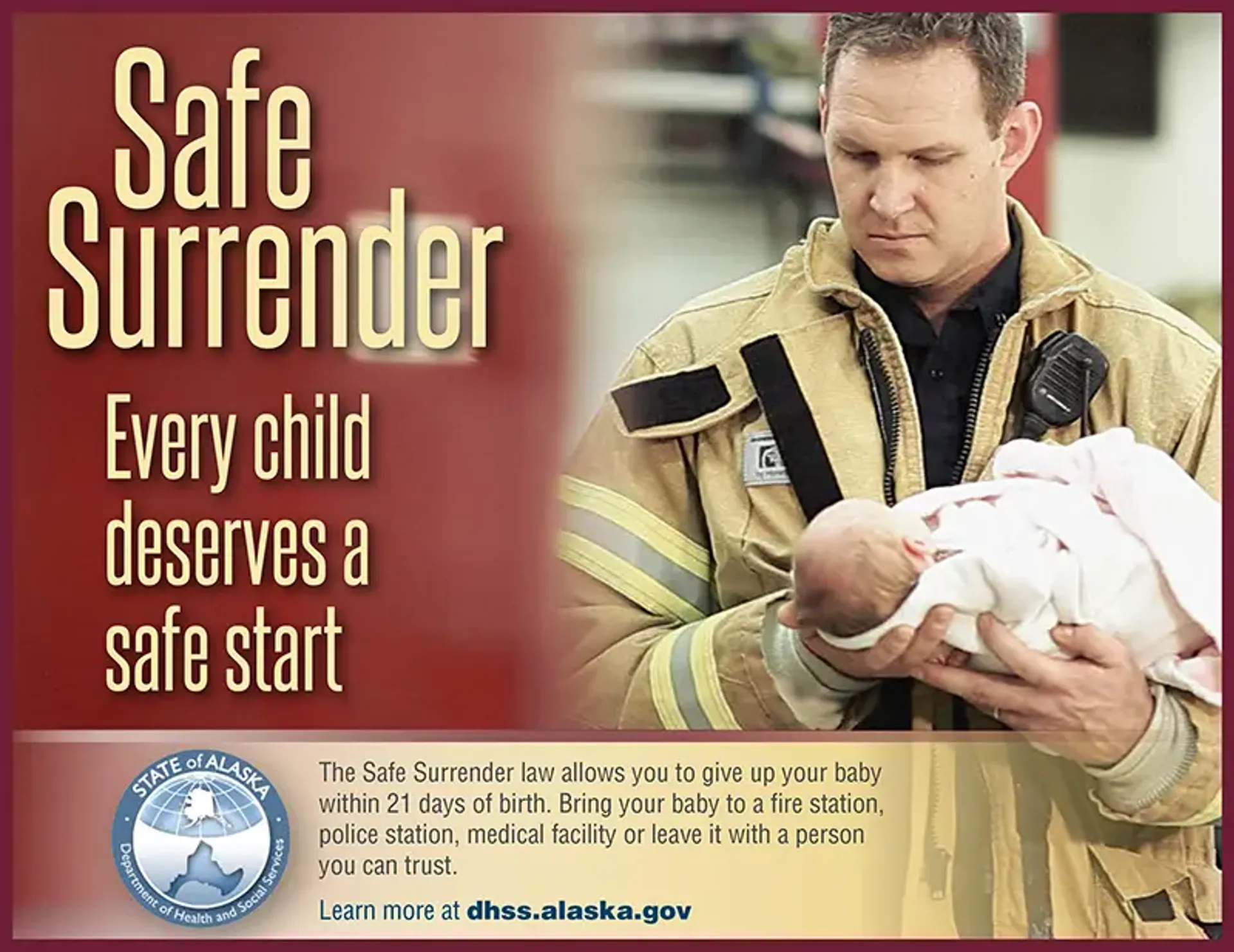 Thumbnail for Posters. Safe Surrender: Every child deserves a safe start.