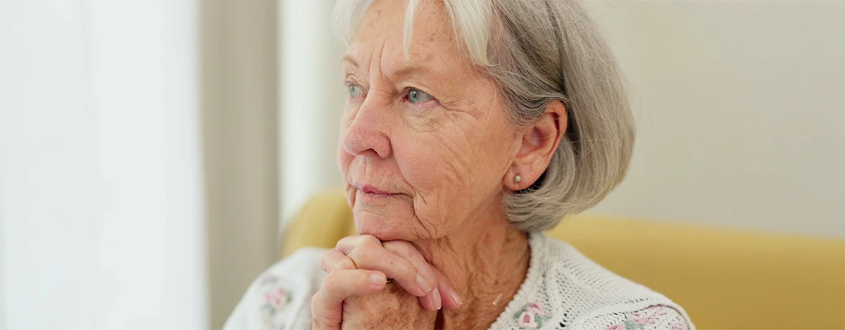 Senior woman waiting expectantly