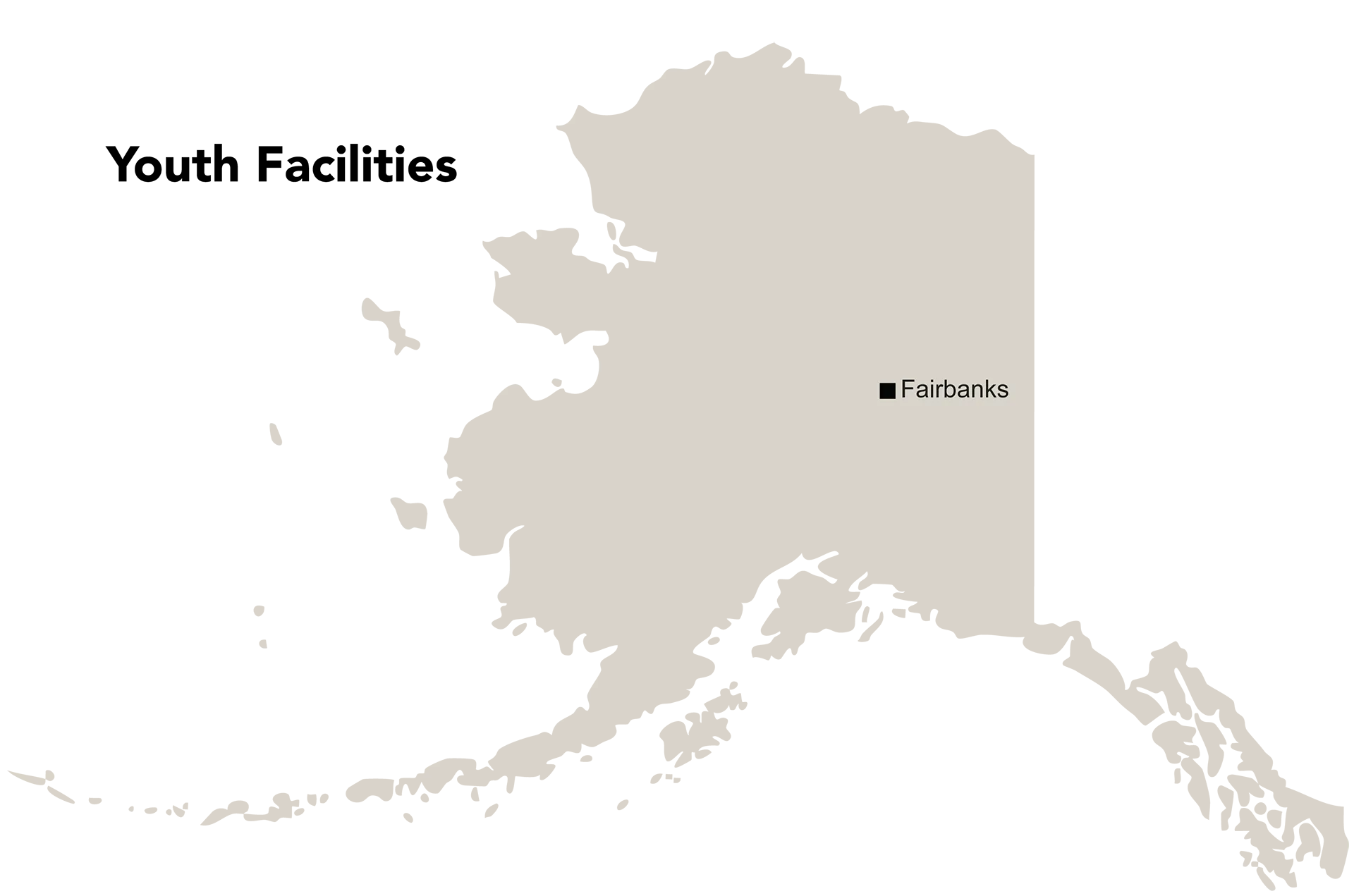 Alaska map with Fairbanks indicated