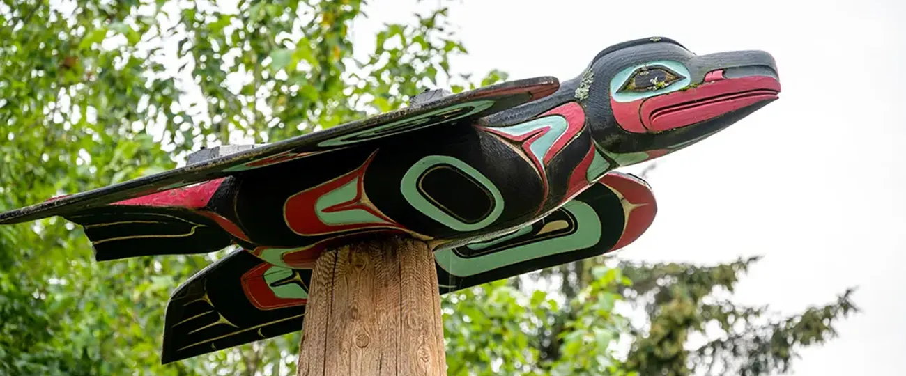 Tlingit totem pole in Saxman
