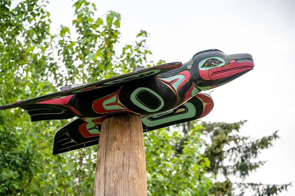 Tlingit totem pole in Saxman