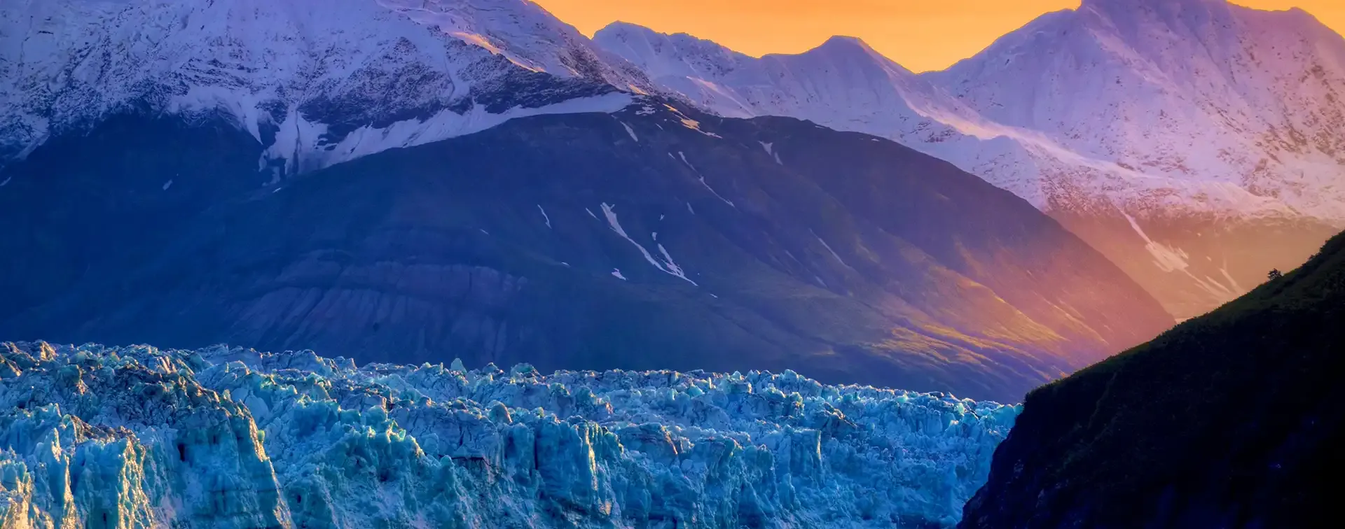 Sunrise at Hubbard Glacier, Alaska 