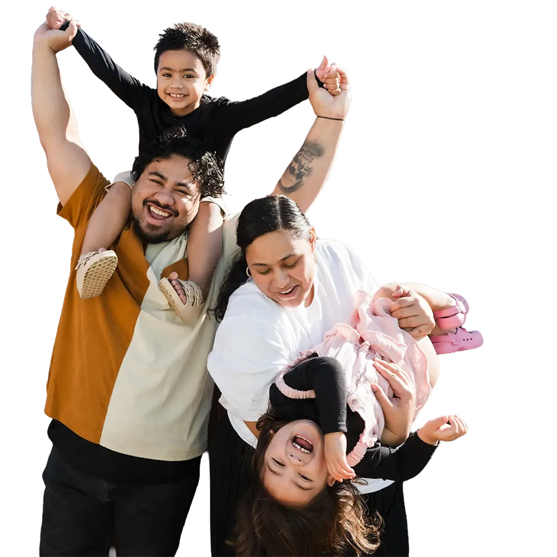 Happy Polynesian Family