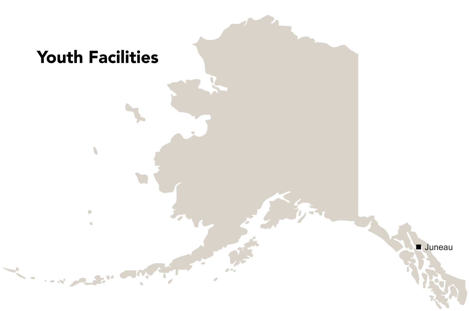 Alaska map with Juneau indicated