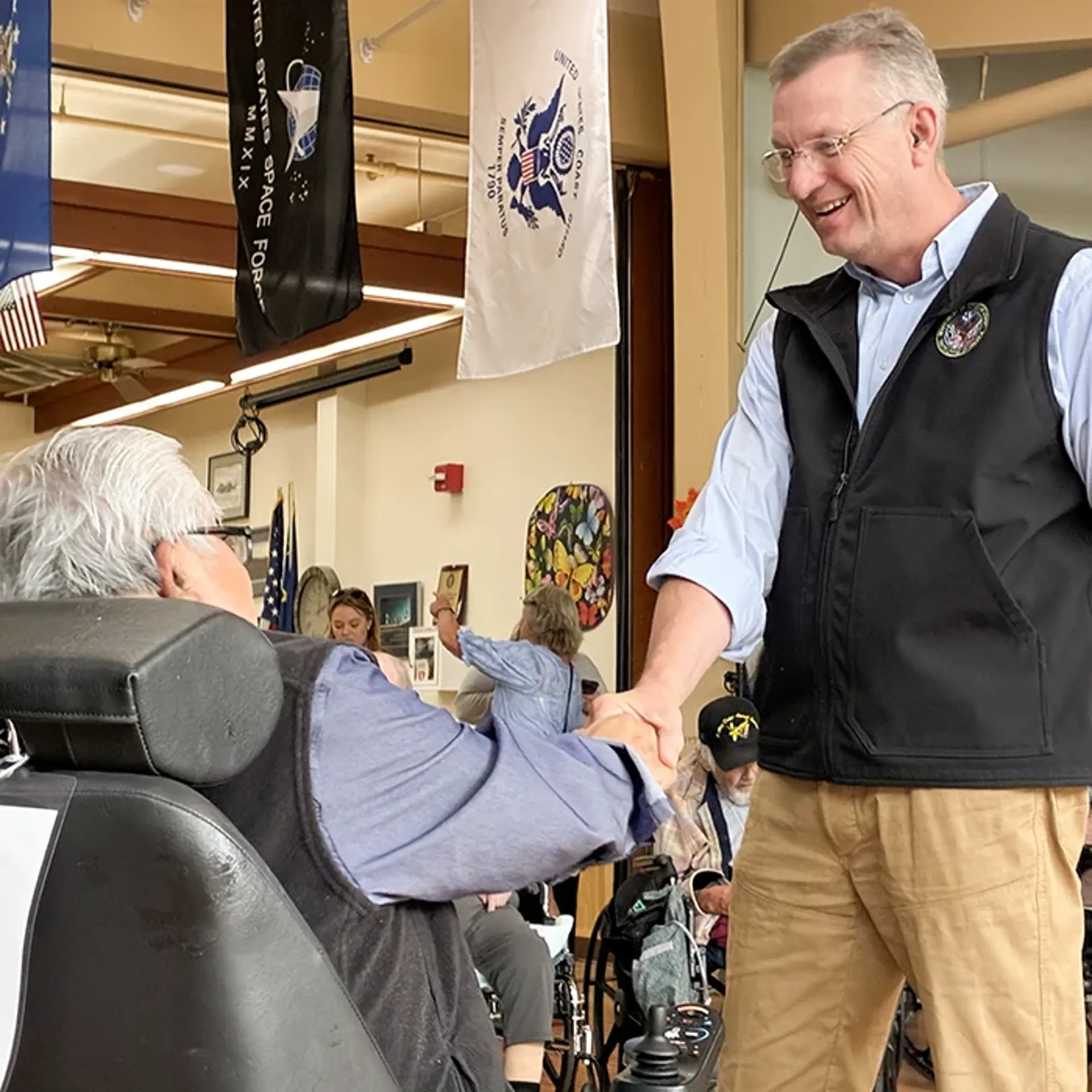 U.S. Secretary of Veterans Affairs Doug Collins visited the Alaska Veterans and Pioneers Home in Palmer during his trip to Alaska.