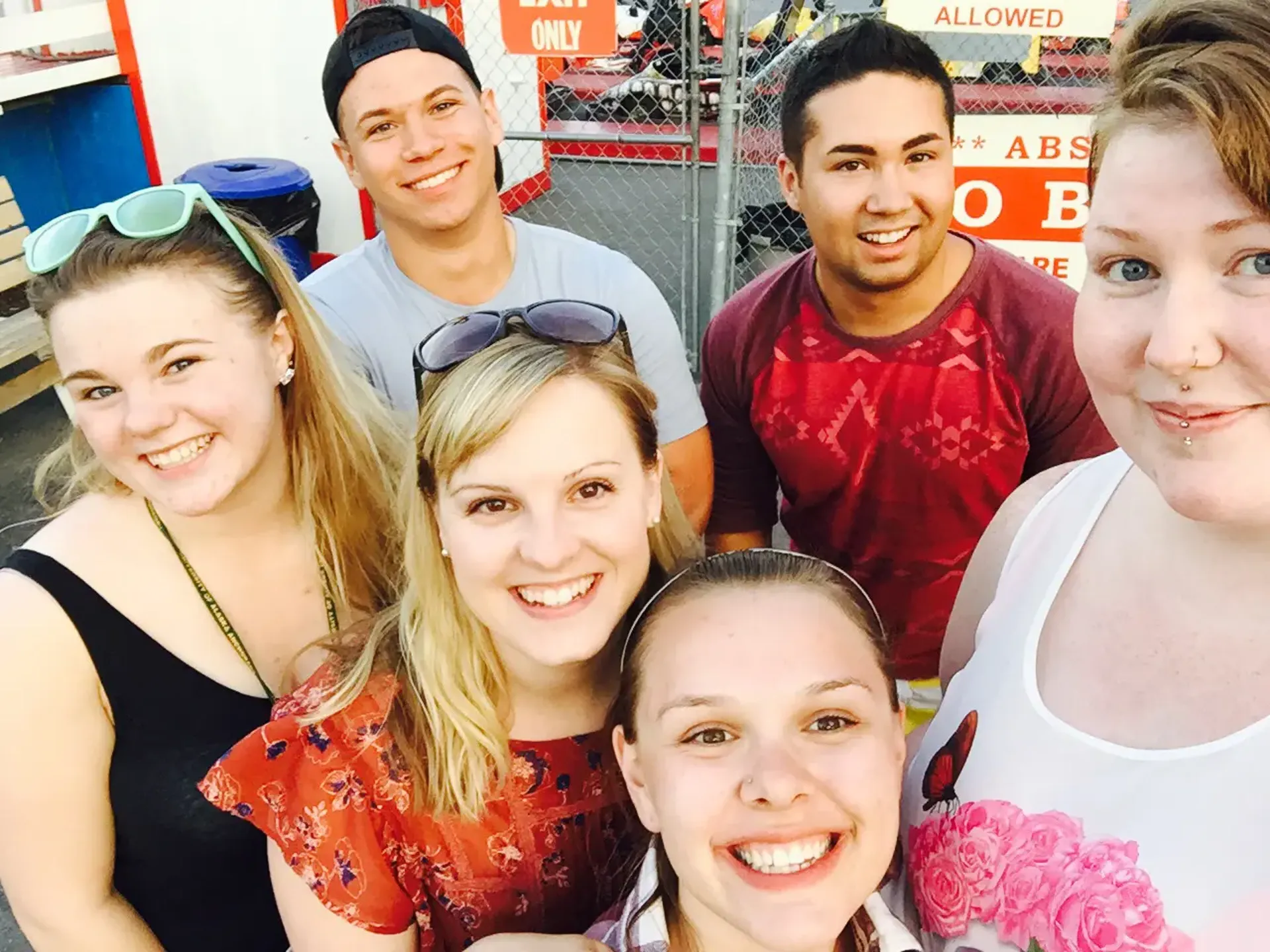 Groupie of young adults smiling