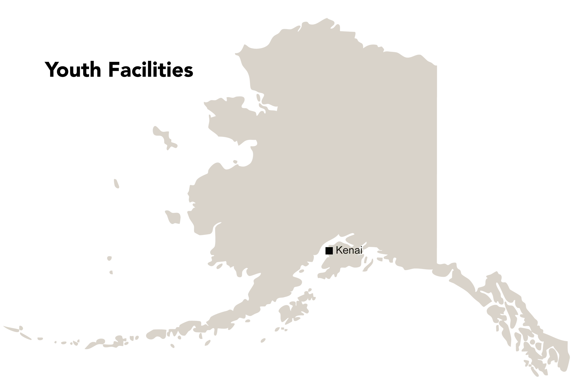 Alaska map with Kenai indicated