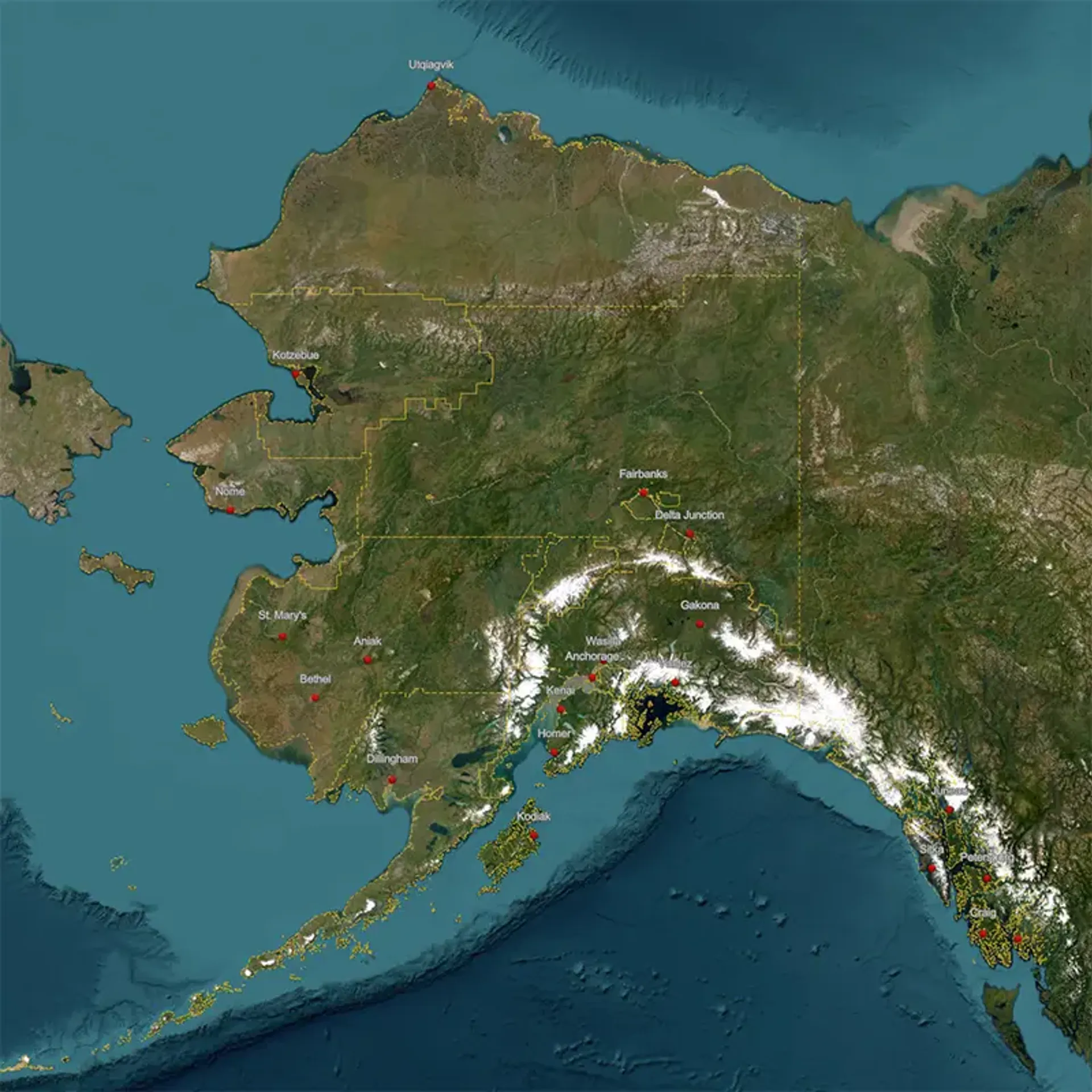 Map of Alaska with Law Enforcement Jurisdictions