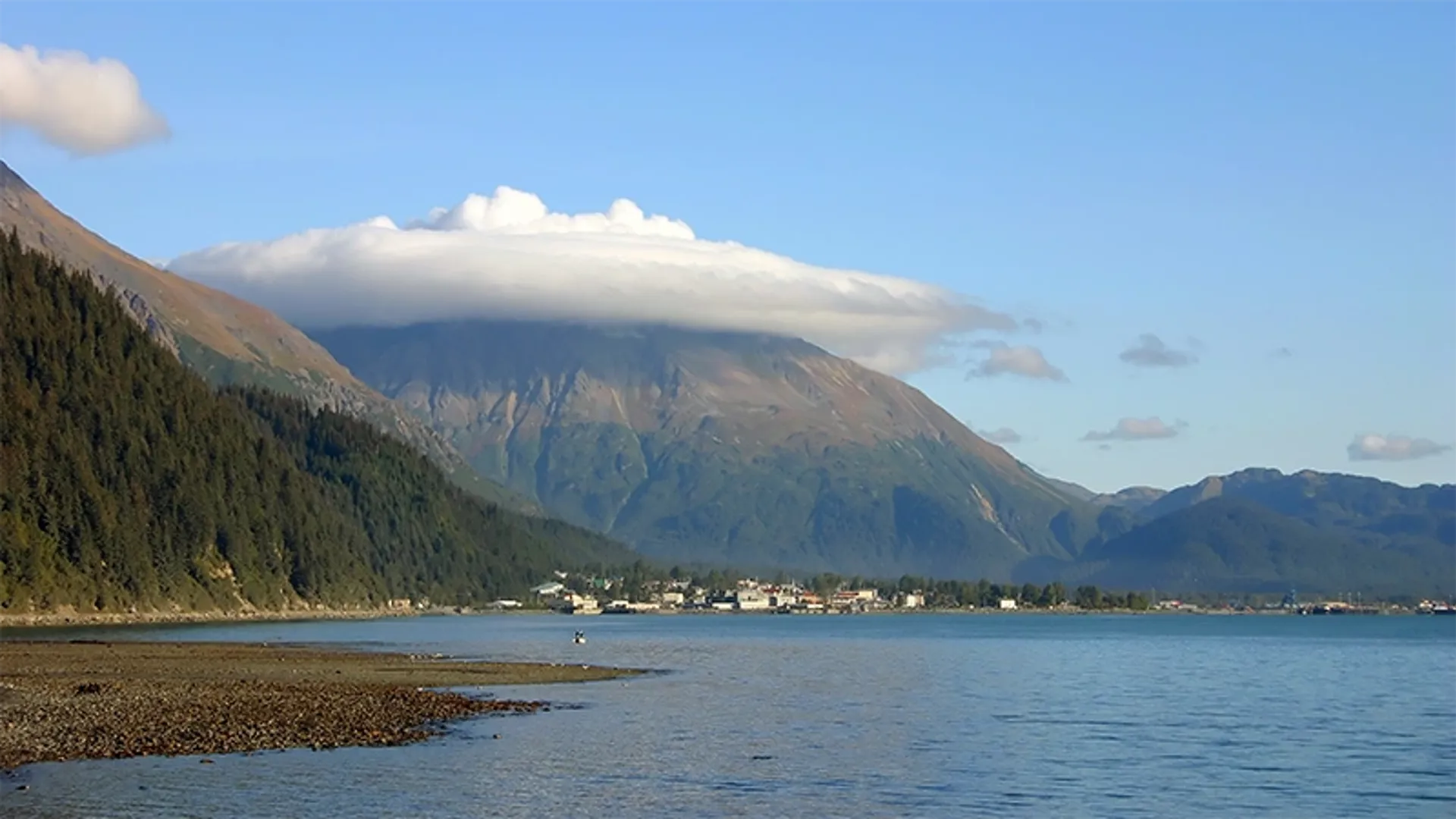 Kenai seen in the distance, across the water