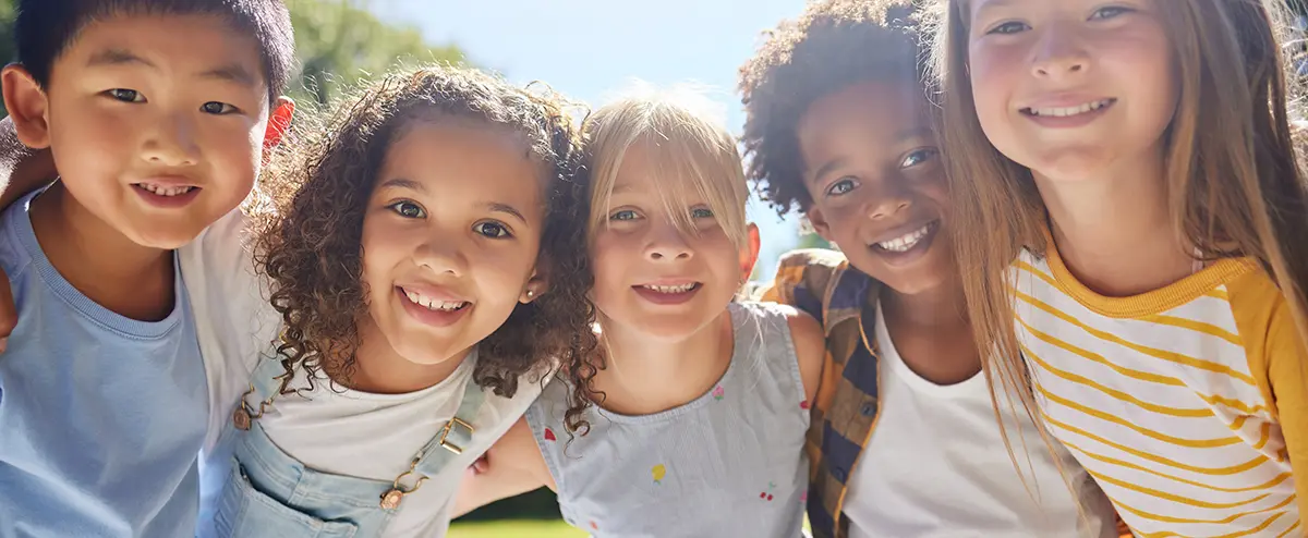 Five children smiling