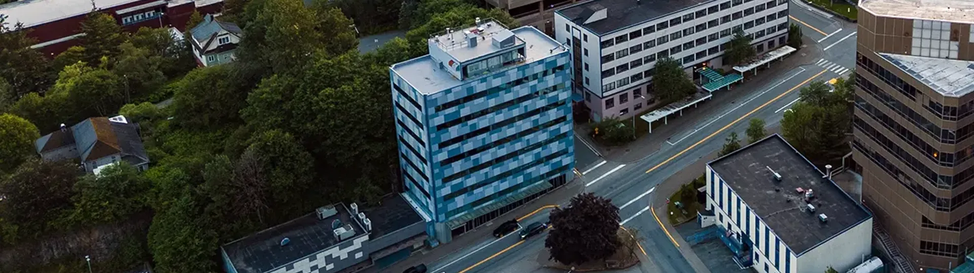 Aerial view of downtown Juneau, Alaska