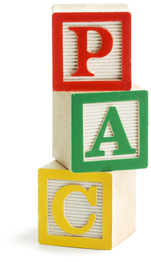 Blocks spelling PAC