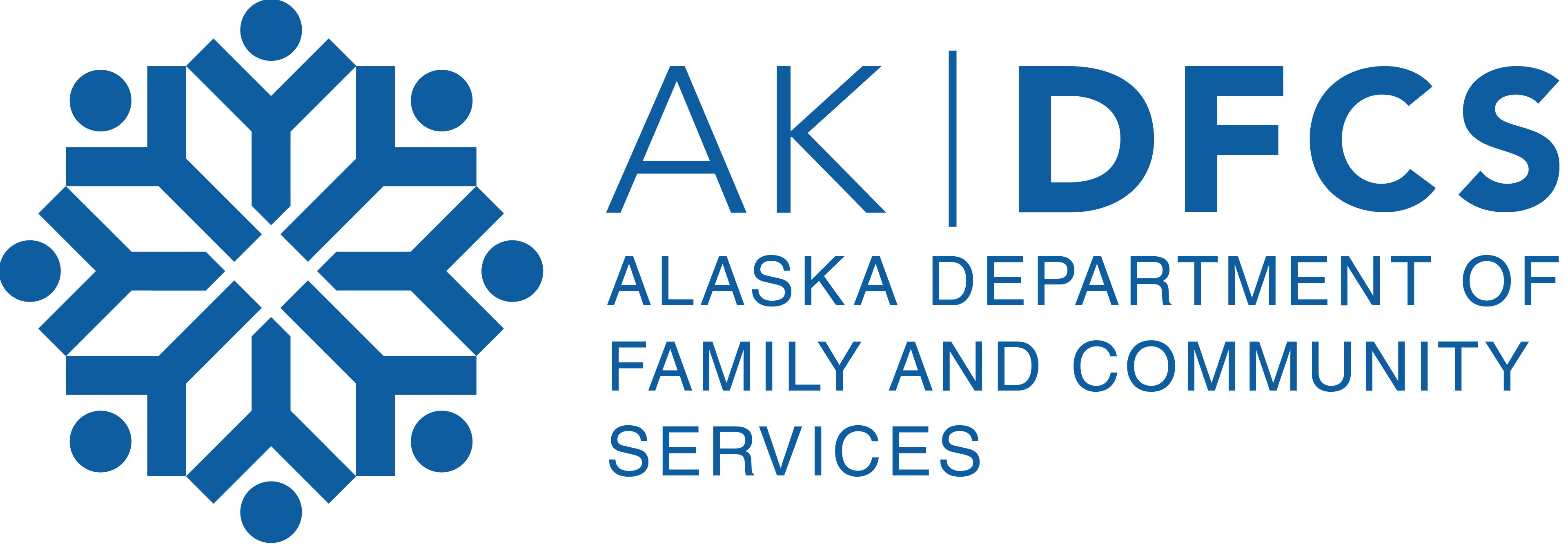 AK DFCS Alaska Department of Family and Community Services Primary Blue Logo