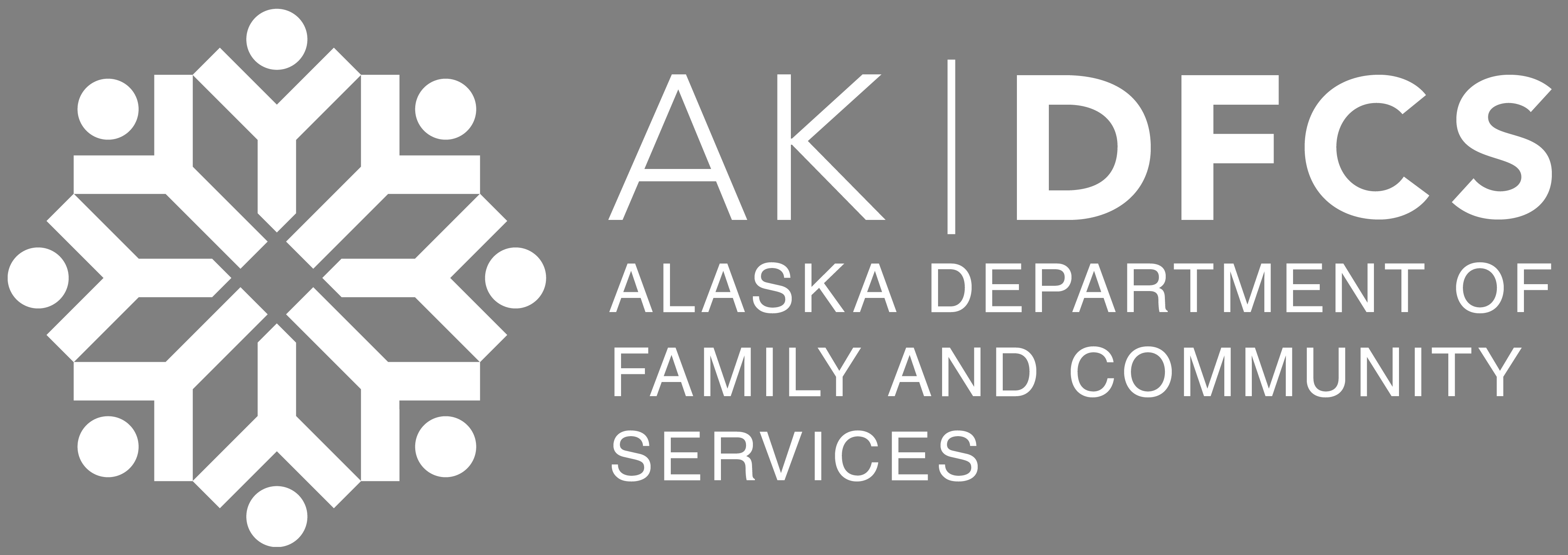 AK DFCS Alaska Department of Family and Community Services Primary White Logo